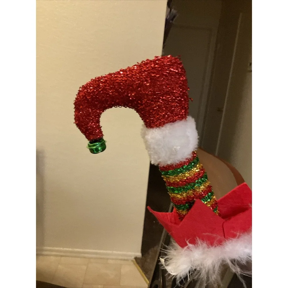 Elf Legs Headband Hat Topper Merry Brite Jingle Bells Christmas Party Costume
